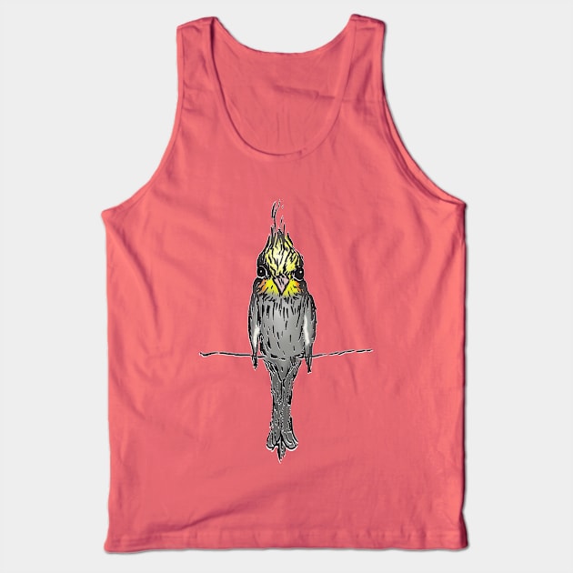 Illustration of a cockatiel Tank Top by Bwiselizzy